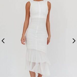 Selfie Leslie White Asymmetrical Dress